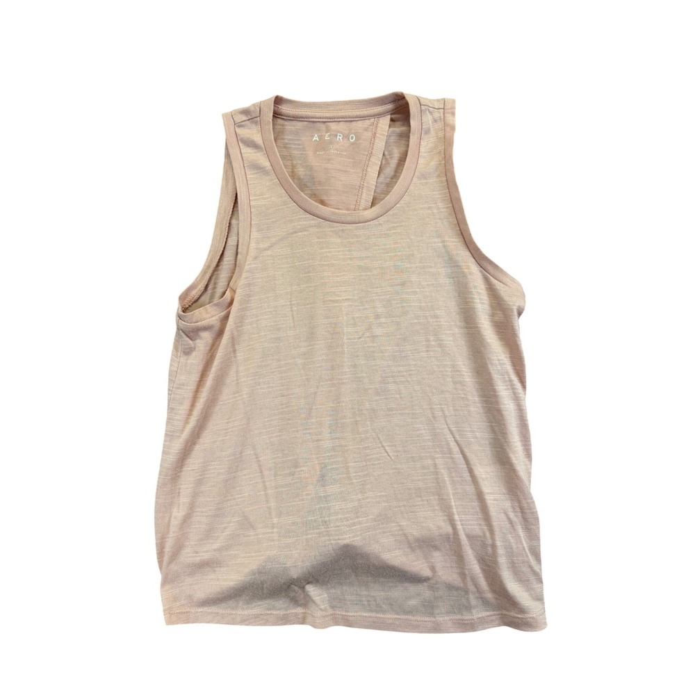 Aeropostale AERO‎ Womens XS Blush Pink Open Back Twist Knot Tank Top Heather